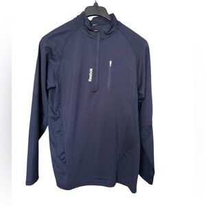 Reebok Men’s 1/2 Zip Performance Pullover Jacket Size M Navy Fleece Athletic